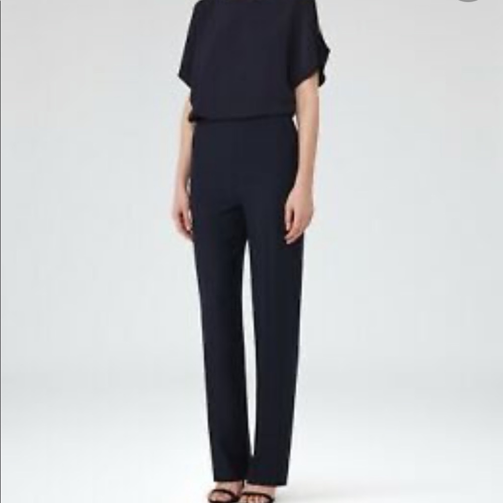 Reiss Navy Cold Shoulder Jumpsuit